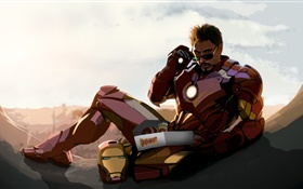 Iron Man, Tony Stark, Robert Downey Jr, art drawing HD wallpaper