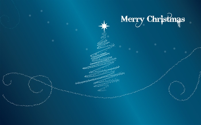 Merry Christmas, creative design, tree, star, blue background Wallpapers Pictures Photos Images