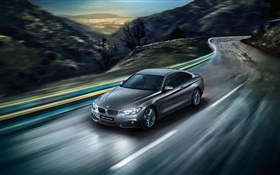2015 BMW 4 series F32 car speed, road, lights HD wallpaper