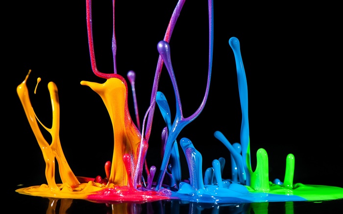 Colorful paint spray, liquid, splash, creative Wallpapers Pictures Photos Images