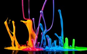Colorful paint spray, liquid, splash, creative HD wallpaper