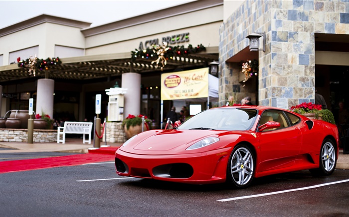 Ferrari F430 red supercar, street Wallpapers Pictures Photos Images