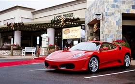 Ferrari F430 red supercar, street