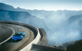 Lamborghini Aventador LP750-4 blue supercar, high speed HD wallpaper