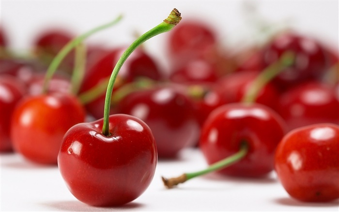 Red cherry close-up Wallpapers Pictures Photos Images