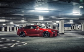 BMW M6 red color car at parking HD wallpaper