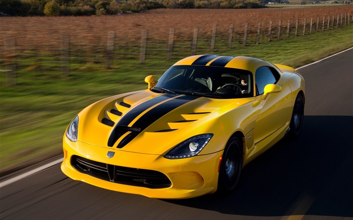 Dodge Viper SRT GTS yellow supercar Wallpapers Pictures Photos Images