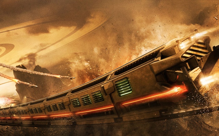 Fantasy art, railway, train, speed, sparks, attack Wallpapers Pictures Photos Images