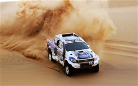 Ford SUV car, Dakar Rally, dune, dirt HD wallpaper