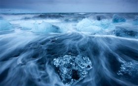 Arctic, blue ice, ocean HD wallpaper