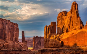 Desert, stones, canyon, mountains HD wallpaper