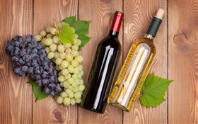 Drinks, wine, grapes, bottles HD wallpaper