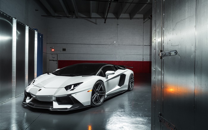 Lamborghini Aventador LP700-4 white supercar, lights Wallpapers Pictures Photos Images