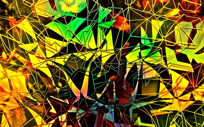 Abstract design, shapes, mirror broken, colors Wallpapers Pictures Photos Images