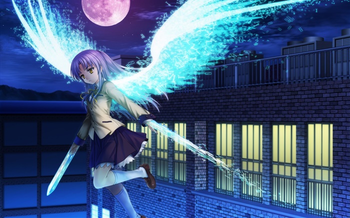 Angel Beats, girl flying, wings Wallpapers Pictures Photos Images