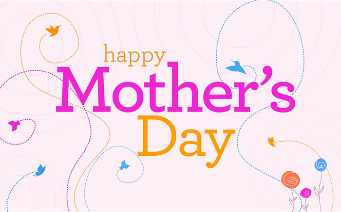 Happy Mother's Day, vector pictures, flowers, birds Wallpapers Pictures Photos Images