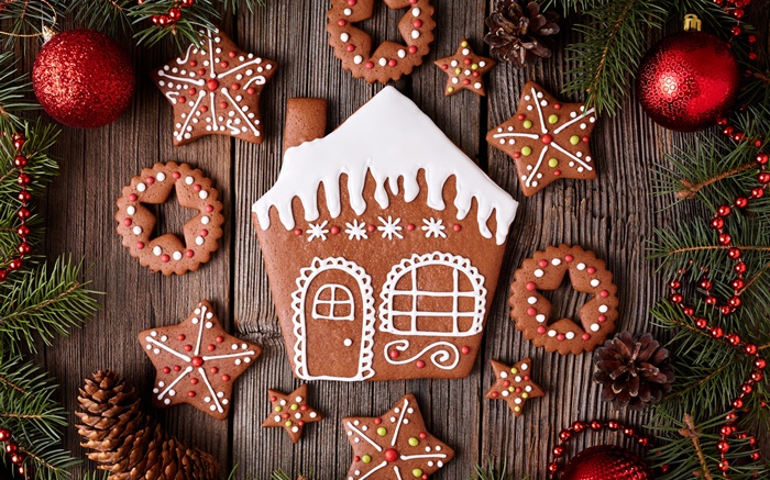Merry Christmas, cookies, dessert, New Year Wallpapers Pictures Photos Images