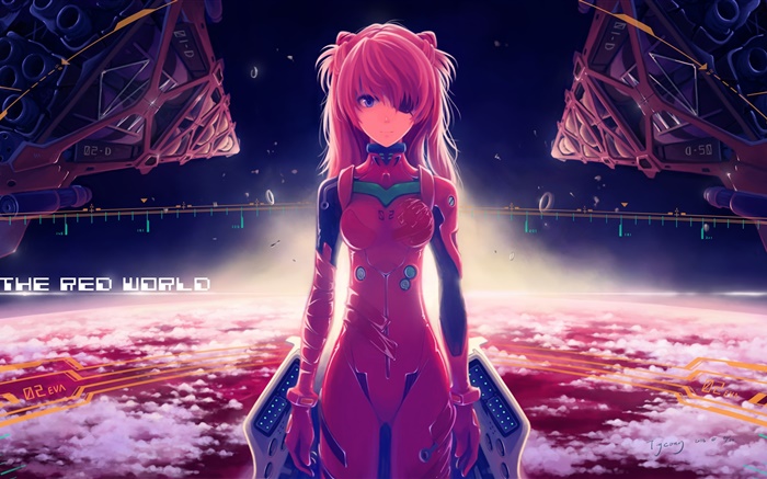 Neon Genesis Evangelion, asuka langley, red dress anime girl Wallpapers Pictures Photos Images