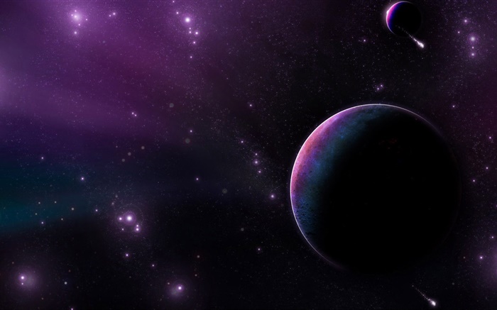 Planet, stars, comet, universe Wallpapers Pictures Photos Images