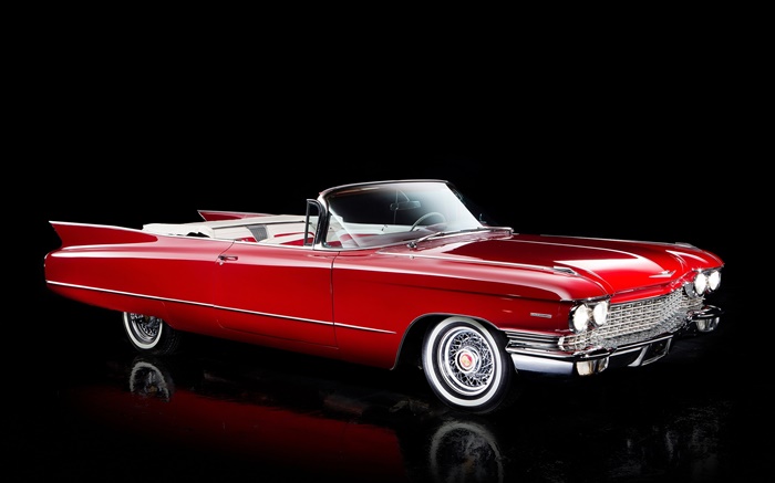 1960 Cadillac Sixty-Two Convertible, red color Wallpapers Pictures Photos Images