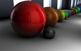 3D balls, different colors