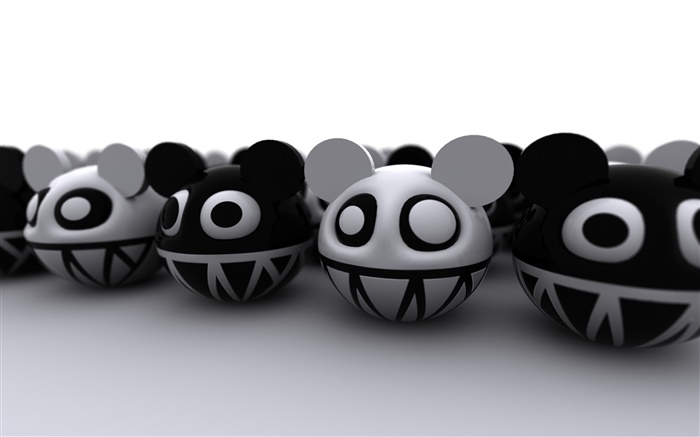3D cartoon cats, white and black style Wallpapers Pictures Photos Images