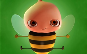 3D design, cute bee HD wallpaper