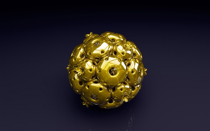 3D gold ball, black background Wallpapers Pictures Photos Images