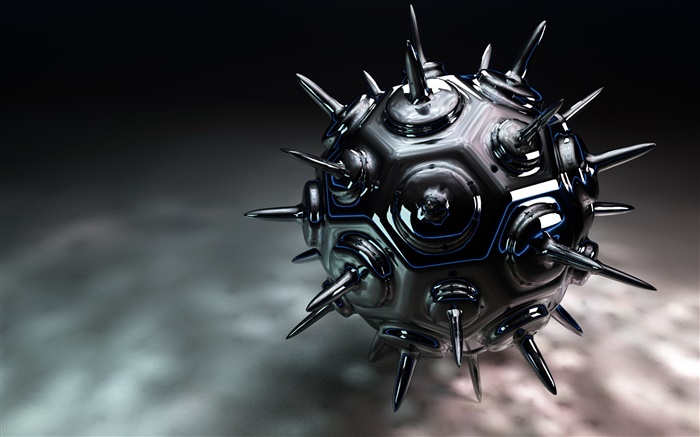 3D metal thorn ball Wallpapers Pictures Photos Images