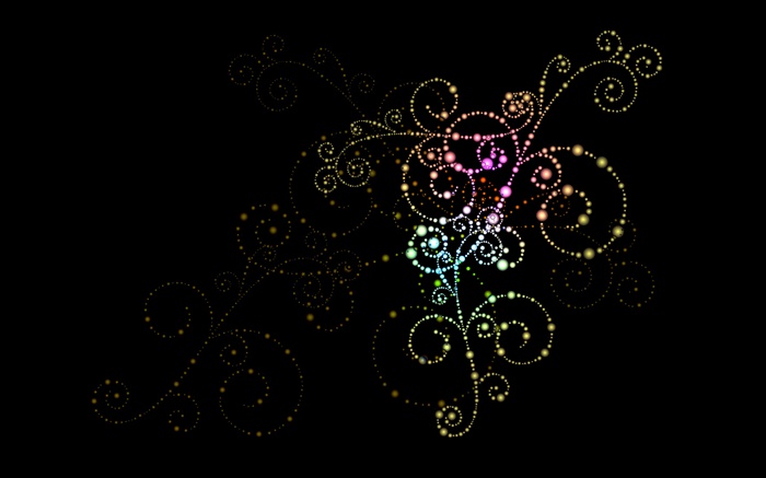 Abstract flowers, black background Wallpapers Pictures Photos Images