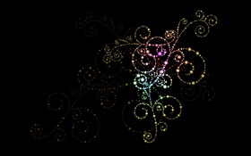 Abstract flowers, black background HD wallpaper
