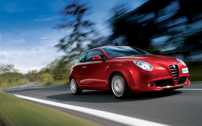 Alfa Romeo red car speed Wallpapers Pictures Photos Images