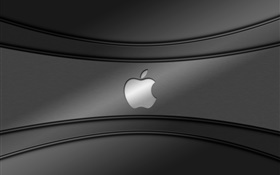 Apple logo, gray background