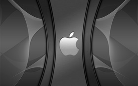 Apple logo, metal background