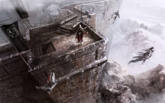 Assassin's Creed, jumping out castle Wallpapers Pictures Photos Images