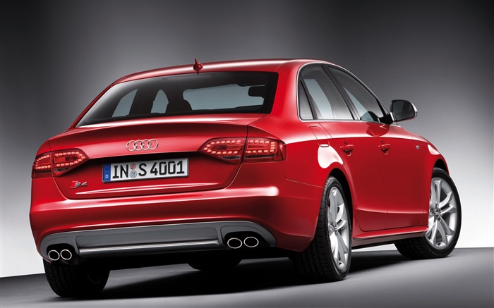 Audi S4 red car rear view Wallpapers Pictures Photos Images