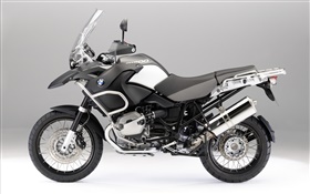 BMW R1200 GS black motorcycle side view