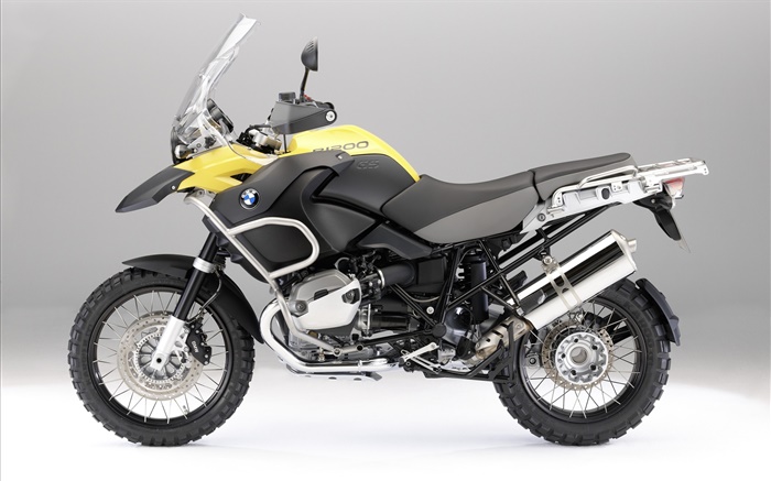 BMW R1200 GS motorcycle, yellow and black Wallpapers Pictures Photos Images