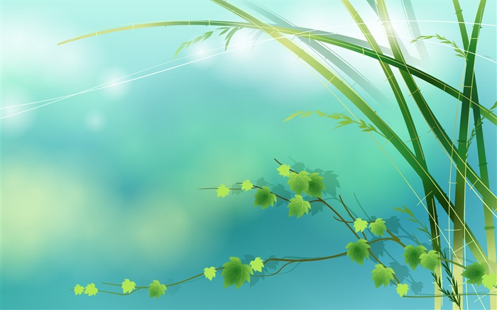 Bamboo, green, leaves, spring, vector pictures Wallpapers Pictures Photos Images