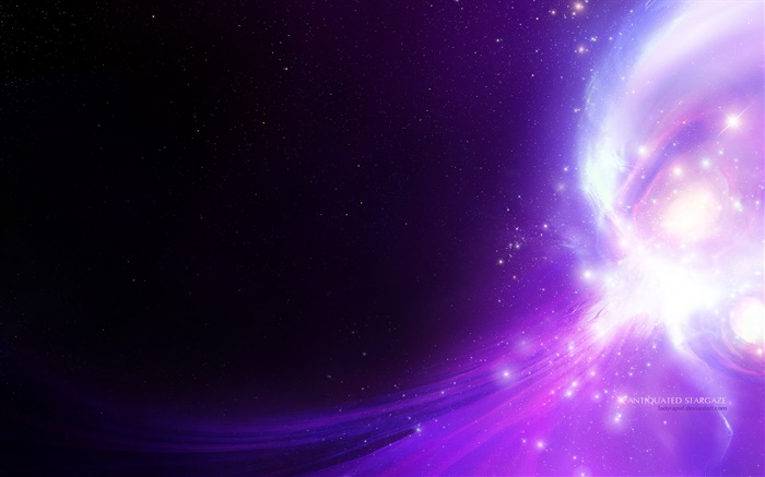 Beautiful space, stars, purple light, creative design Wallpapers Pictures Photos Images