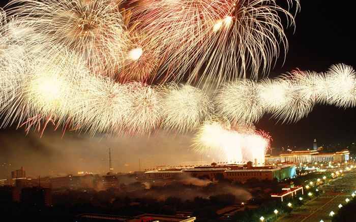 Beijing festival night, fireworks, lights Wallpapers Pictures Photos Images