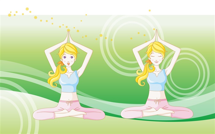 Blonde Yoga girl, vector pictures Wallpapers Pictures Photos Images