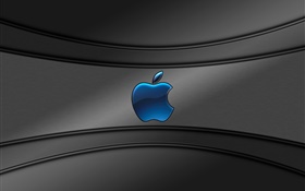 Blue Apple logo, gray background