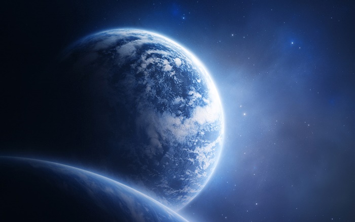 Blue planets and blue space Wallpapers Pictures Photos Images