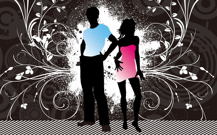 Boy and girl, fashion, creative background, vector design Wallpapers Pictures Photos Images