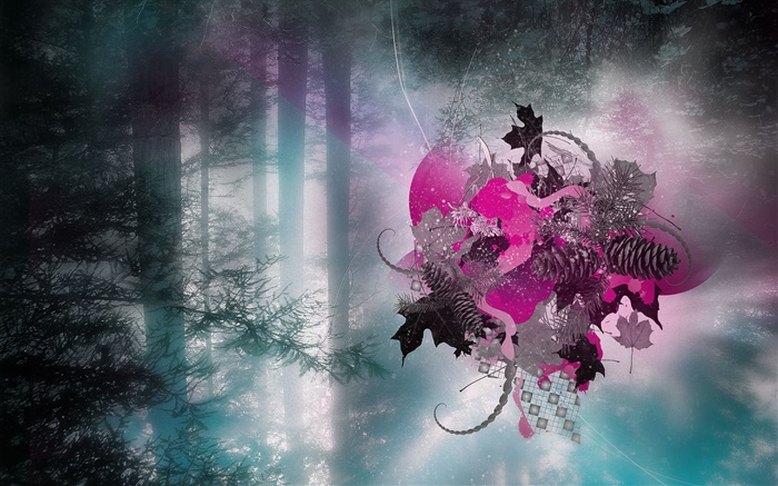 Broken heart in the forest, creative design Wallpapers Pictures Photos Images