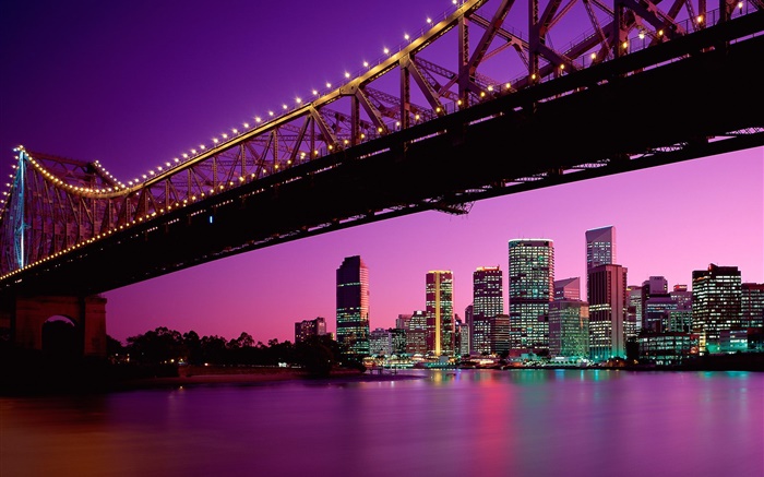 City, bridge, buildings, lights, Australia Wallpapers Pictures Photos Images