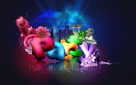 Colorful, flowers, party, city, creative design