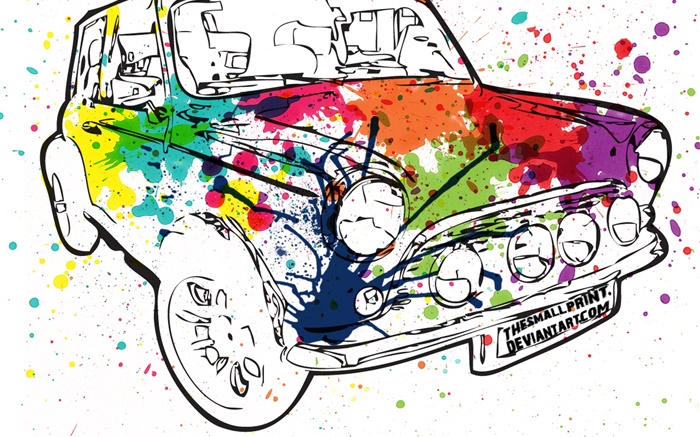 Colorful painting car, creative design Wallpapers Pictures Photos Images