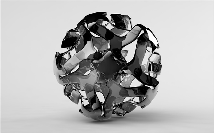 Creative 3D ball, white and black Wallpapers Pictures Photos Images